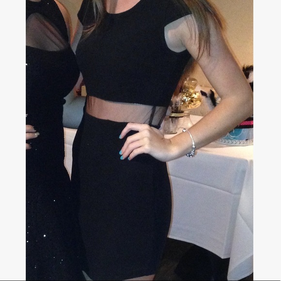 Black Dress w/ Mesh Detail - Picture 3 of 3